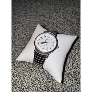 VINTAGE TIMEX SPORT INDIGLO DIAL CLASSIC QUARTZ MEN'S SILVER BRACELET WATCH